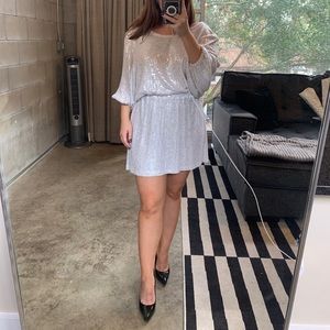 Show me your mumu white sequin mini dress